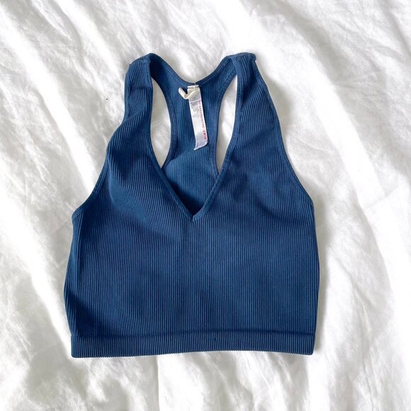 FP Movement by Free People Tops - Free People Free Throw Crop Tank Blue Size Large Summer Night Ribbed